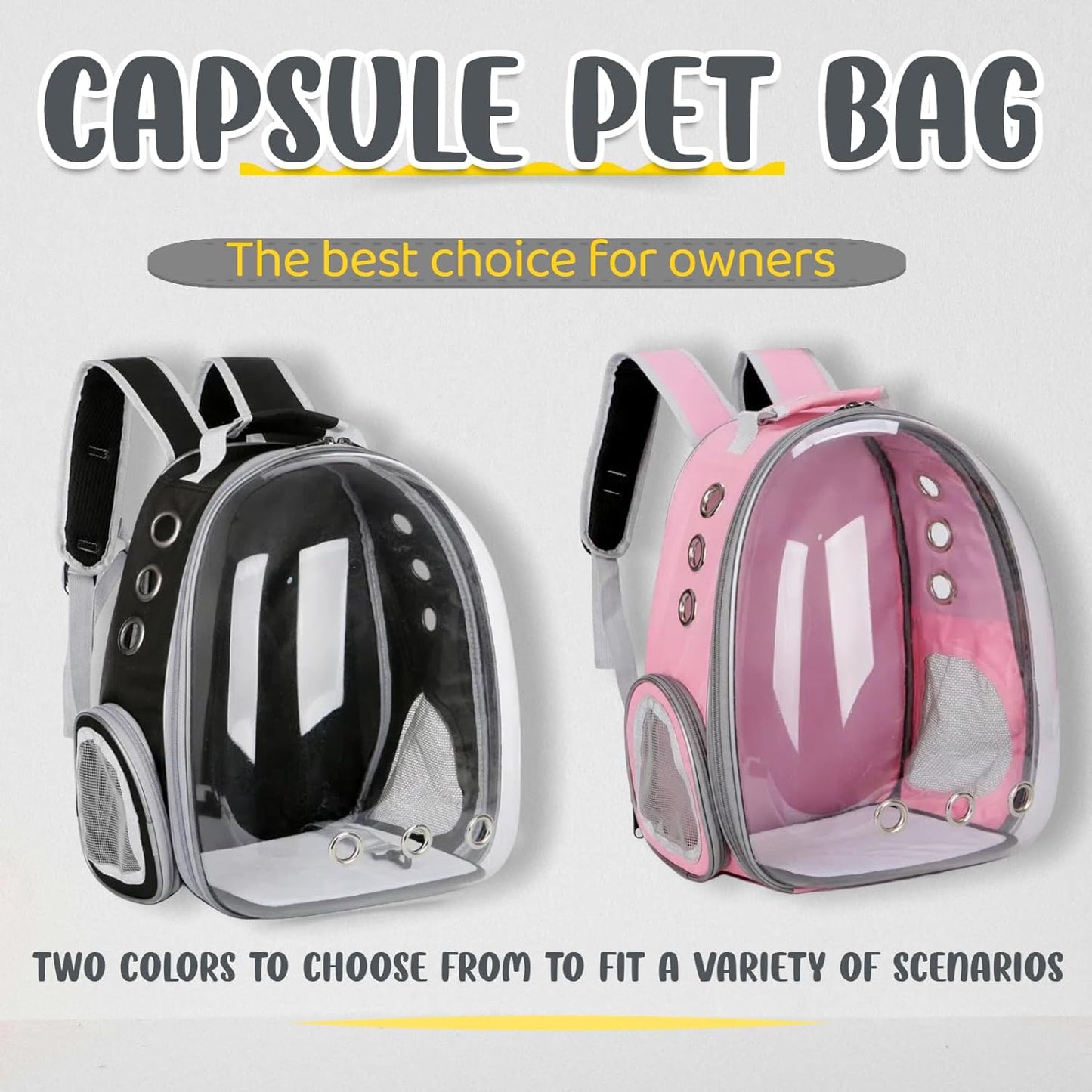 Cat Backpack Bubble, Cats and Dogs Pet Carrier Hard, Suitable for Cats Traveling Cat Bag Carrier, Transparent Outdoor Waterproof Spacecraft Pet Backpack Carrier(Pink)