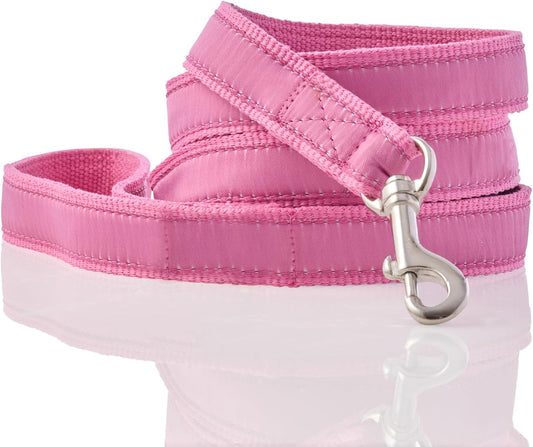 Recycled Ribbon Dog Leash 7 Ft. for All Pet Breeds, Hot Pink, One Size