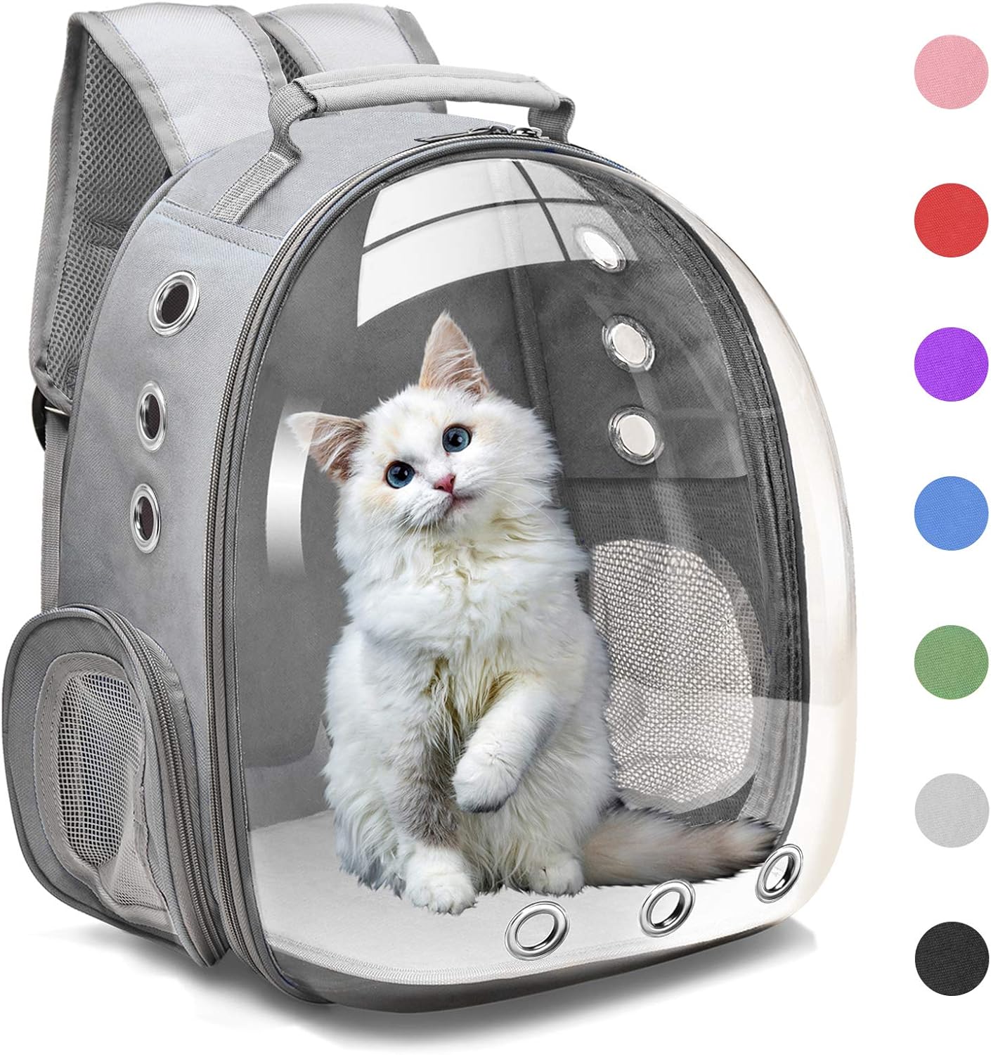 Bubble Carrying Bag for Small Medium dogs Cats, Space Capsule Pet Hiking backpack, Airline Approved Travel carrier - Grey