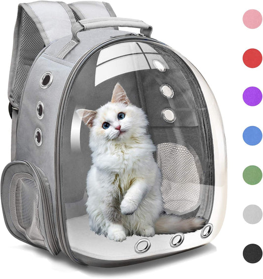 Bubble Carrying Bag for Small Medium dogs Cats, Space Capsule Pet Hiking backpack, Airline Approved Travel carrier - Grey