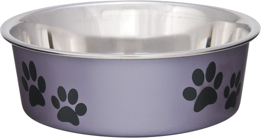 Dog Bowls- Stainless Steel Dog & Cat Bowls - Spill Proof Dog Food Bowl, Cat Bowl, Puppy Essentials & Pet Supplies Great for Home & Travel (Small 10-20 lbs, Grape)