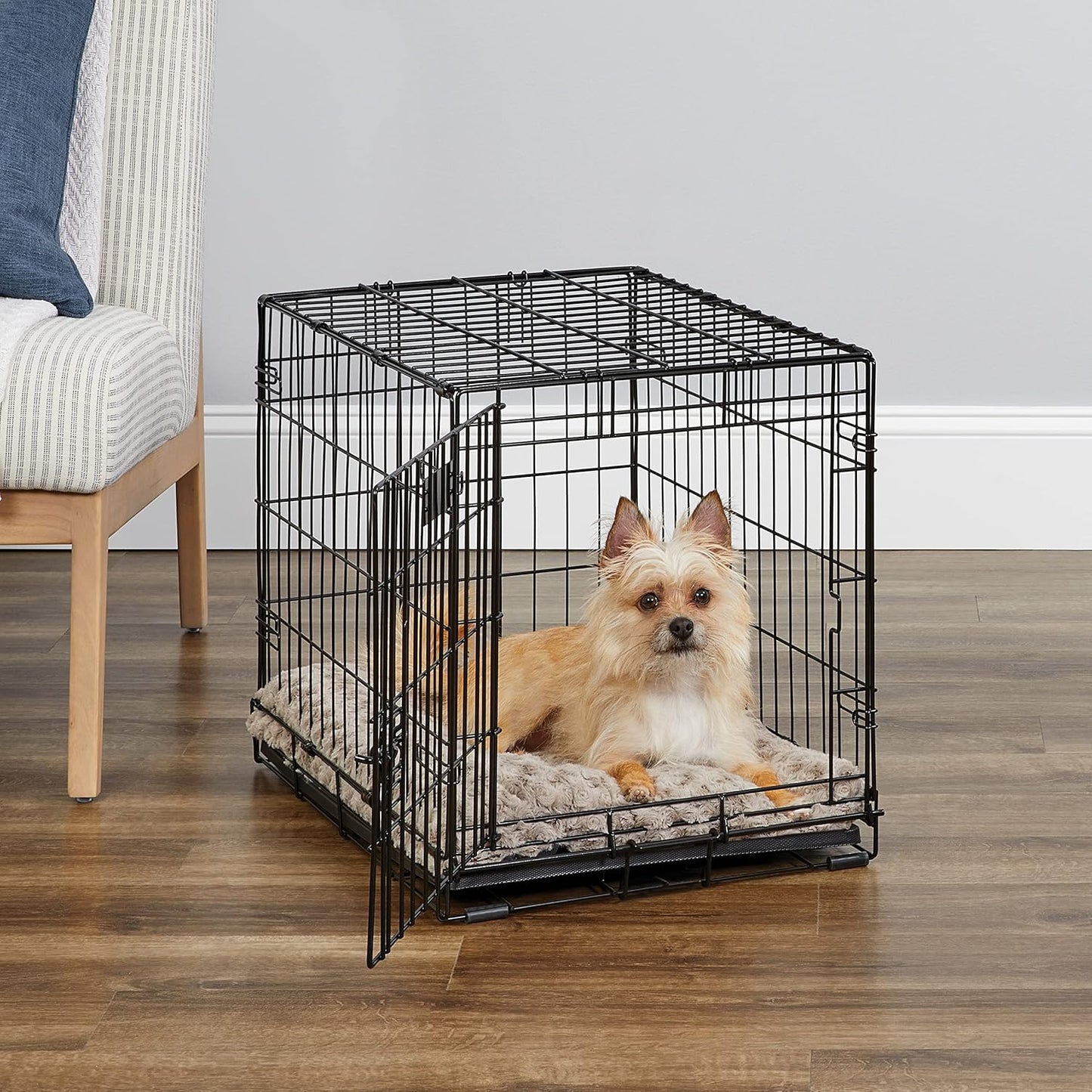 24-Inch  Folding Dog Crate with Divider Panel, Leak-Proof Tray & Secure Latches – Metal Wire Kennel for Small Breeds – Portable, Durable & Easy to Assemble